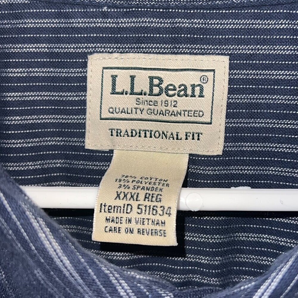 L.L. Bean Men's Comfort Stretch Oxford Shirt, Traditional Untucked Fit Size XXXL - Picture 2 of 4